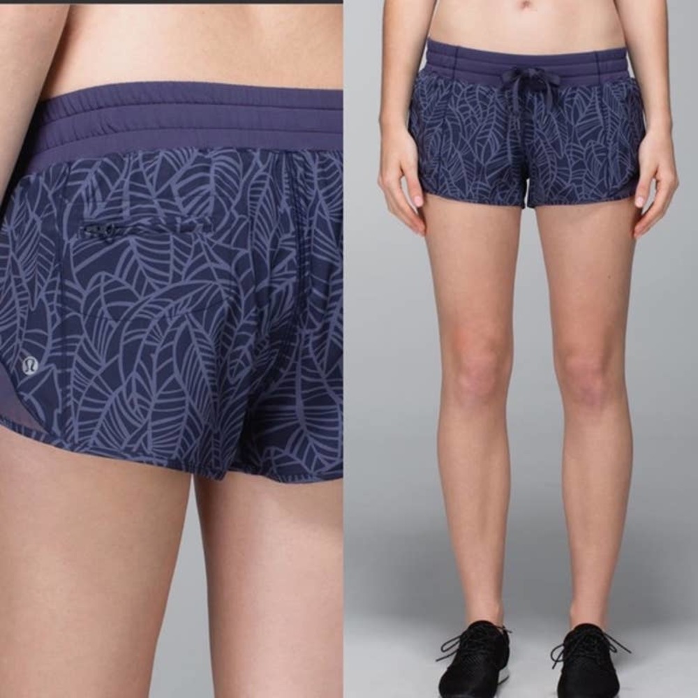 Lululemon Hotty Hot Short Pretty Palm Cadet Grey Sz 6